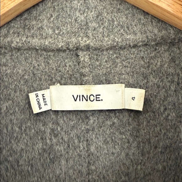 Vince Grey Wool and Leather Blazer Size 4 - Picture 2 of 4